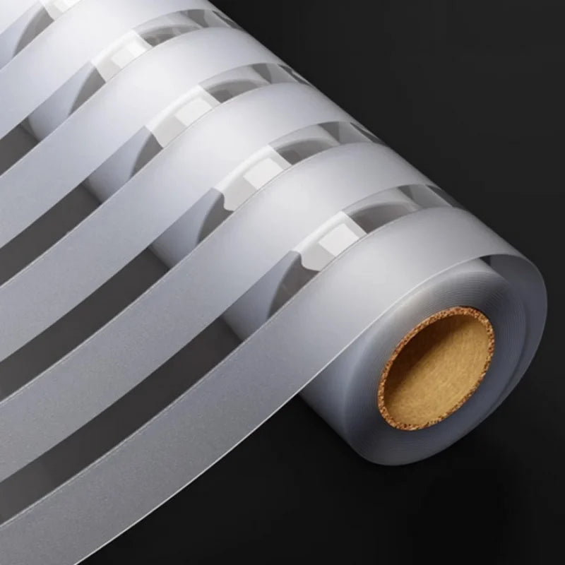 Frosted Privacy Window Film Static Cling Anti-UV Day & Night Reeded Striped Pattern No-Glue Removable for Home Office Bathroom