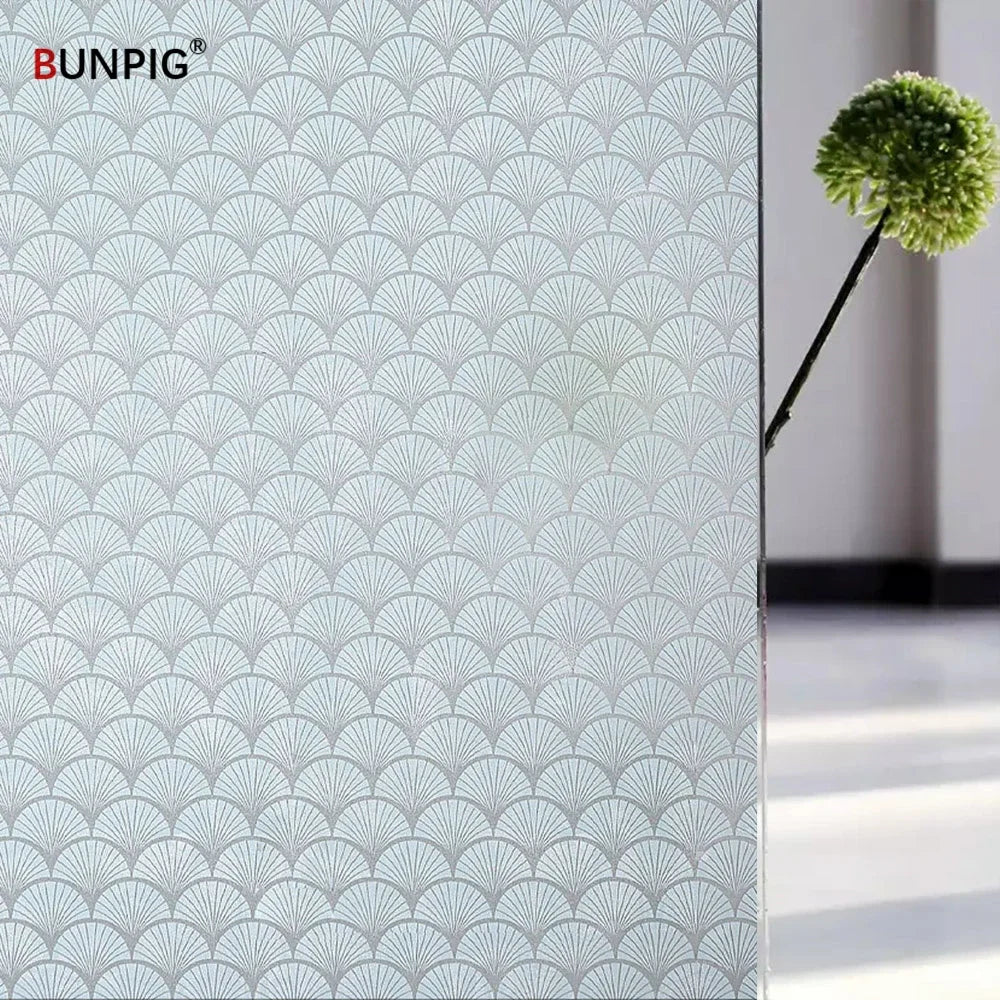 Privacy Window Film Sun Protection UV Blocking Self-adhesive Film for Home Frosted Opaque Stained Glass Sticker Heat Control