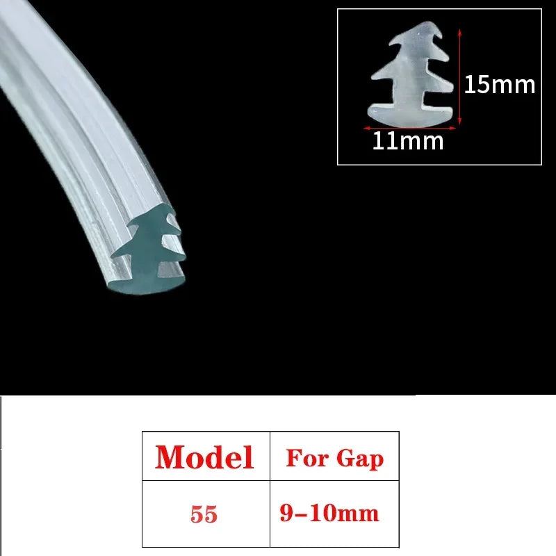 1/3/5M Door And Window Sealing Strip Aluminum Windproof Alloy Fixed Glass Gap Three T Type Fill The Card Slot Rubber Strips
