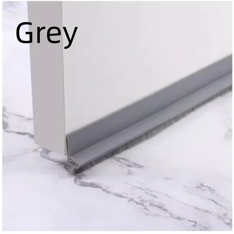 1m Door Seal Draft Stopper With Brush Reduce Noise Rubber Door Sweep Breeze BlockerInsect Proof Dust Proof And Sound Proof Seal