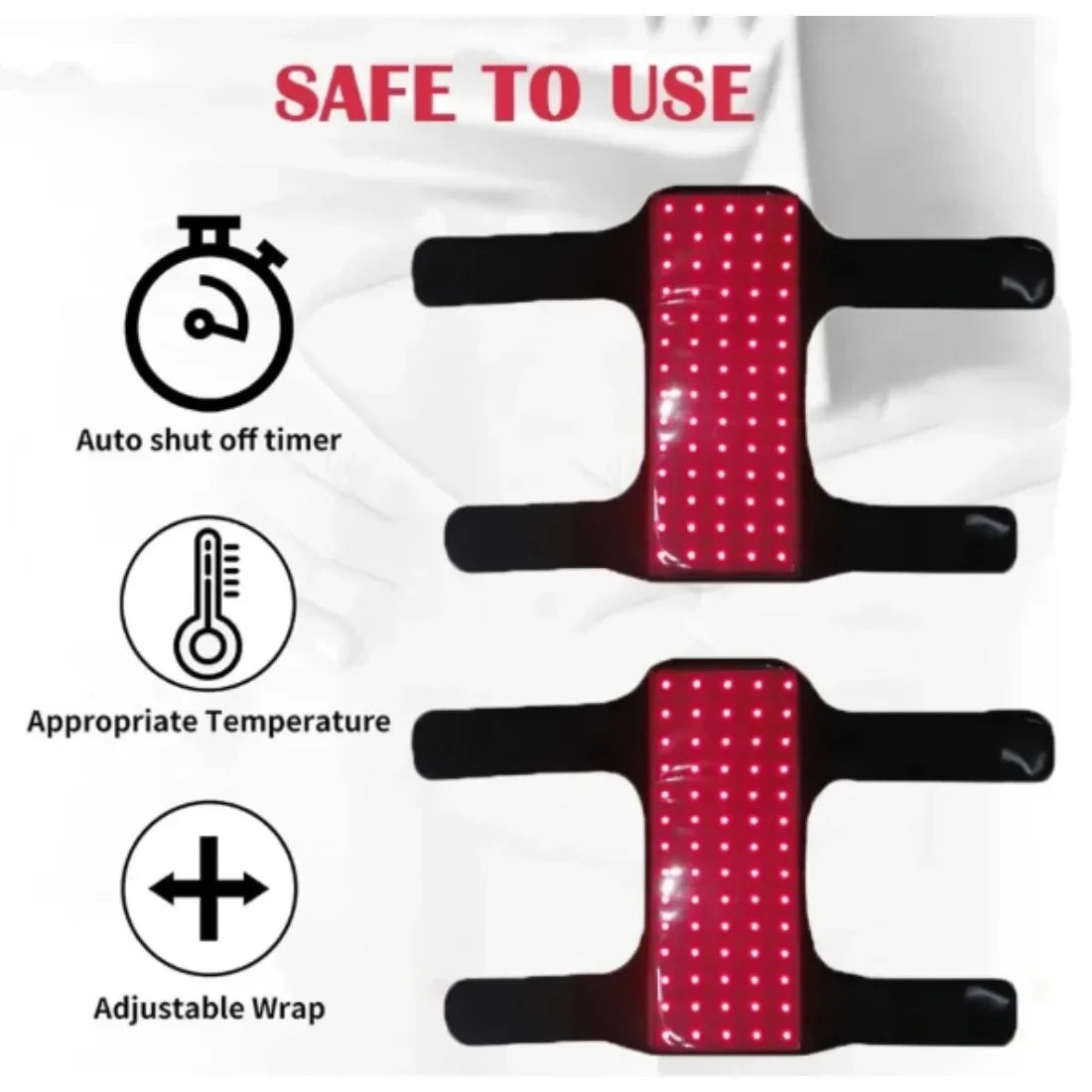 Red&infrared belt 140 LED ā leg wrap for soreness relief, waist pad for flexibility, full body slimming helper.