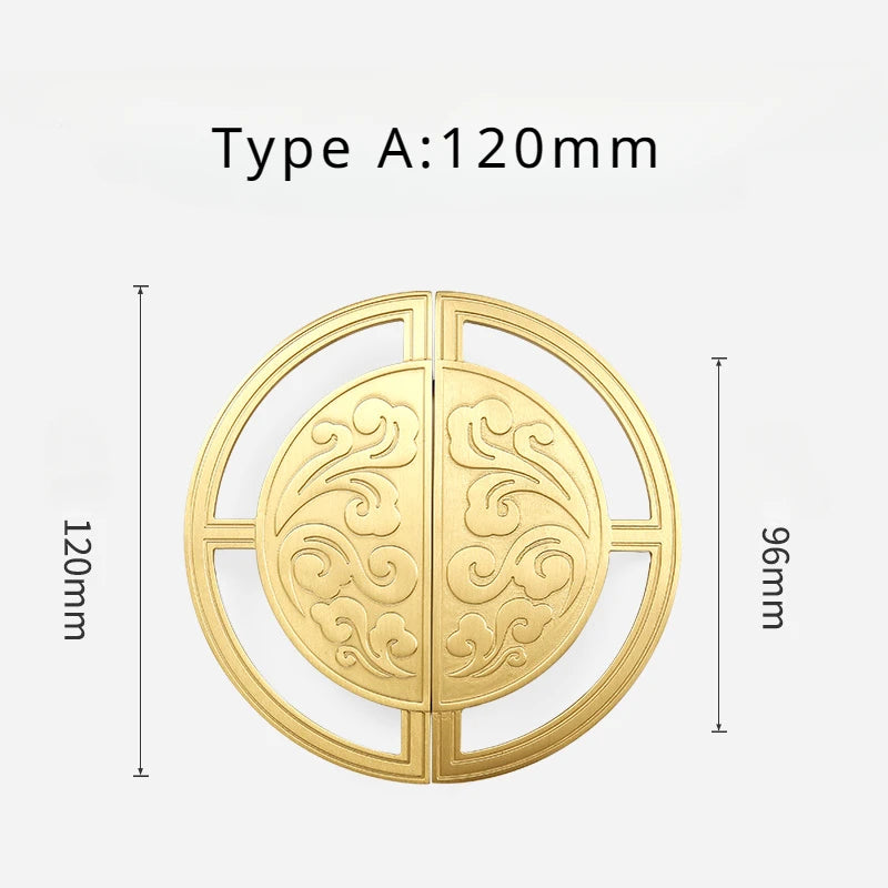 High-end Cabinet Door Handle Pattern Brass Xiangyun Furniture Luxury Wardrobe Cabinet Round Door Drawer Knobs