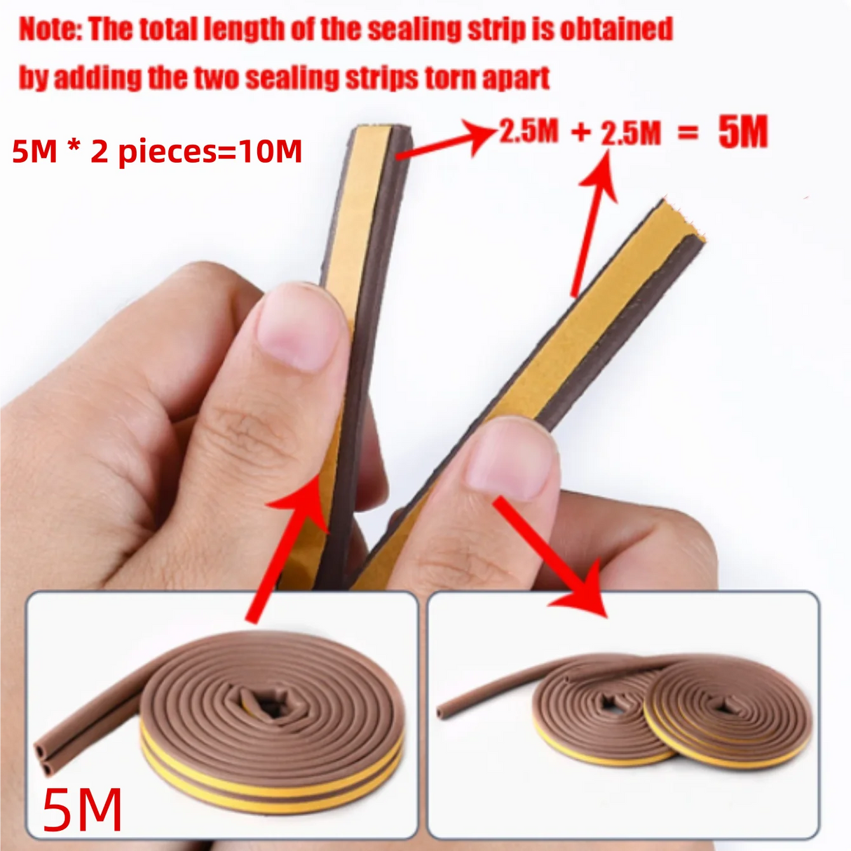 1 Roll, Indoor Weather Stripping, Self Adhesive Foam Window Seal Strip For Doors And Windows Weatherstrip Gap Blocker