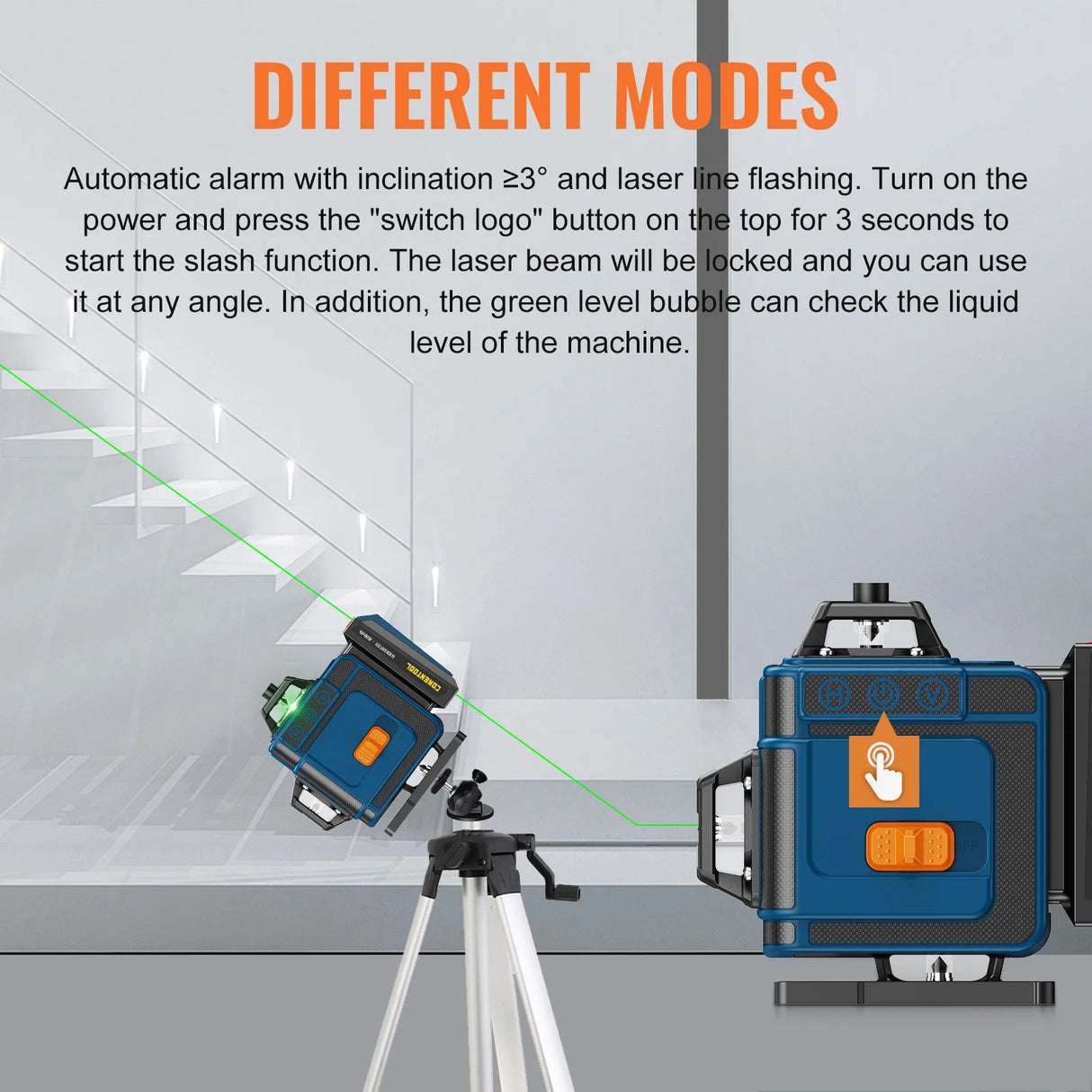 Conentool Lasers Levels 16 Lines Green Horizontal And Vertical 360°Self-leveling 4D Lasers Levels Tools 2pcs Set 4500mAh Battery