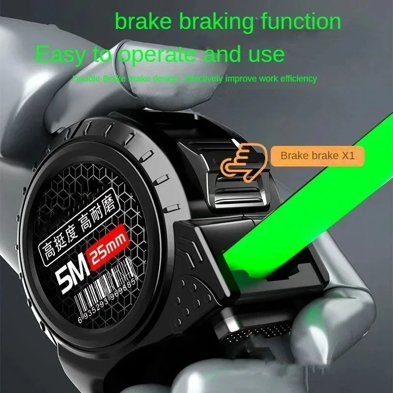 Measuring Tape Self 5/10M High Precision Wear-resistant Ruler Measuring Tools Locking Fluorescent Steel Tape Measure Retractable