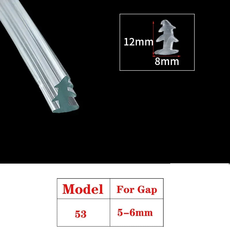 1/3/5M Door And Window Sealing Strip Aluminum Windproof Alloy Fixed Glass Gap Three T Type Fill The Card Slot Rubber Strips