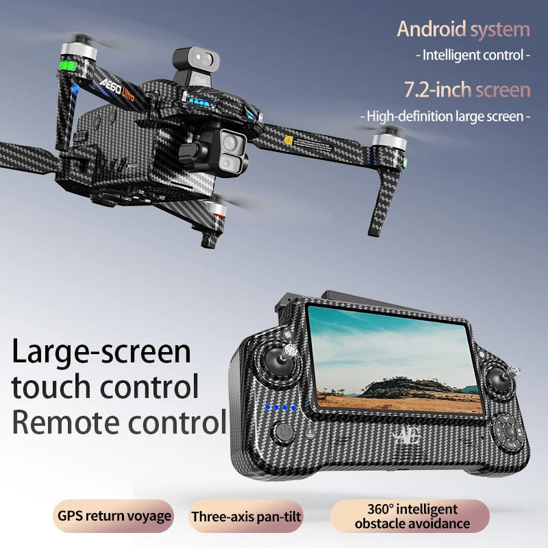2025 AE60 URTLA GPS Drone 8K Camera 3 Axis Gimbal WIFI Avoid Obstacles FPV Brushless Touch Screen Remote Control Quadcopter Toys