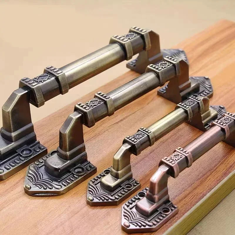 High Quality Decorative Furniture Wood Barn Door Handle Antique Imitate Copper Aluminum Alloy European Drawer Flush Handles