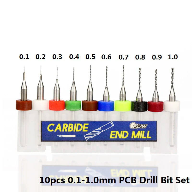 XCAN 0.1mm-2.0mm Import Carbide PCB Drill Bits Print Circuit Board Mini CNC Drilling Bit Set