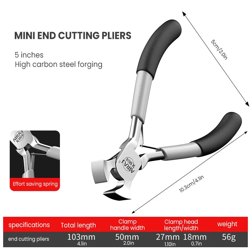AIRAJ Mini Cutting Pliers Multi-Function Electrical Wire Cable Cutters Tools Stainless Steel Nipper Side Shear Snips Hand Tools