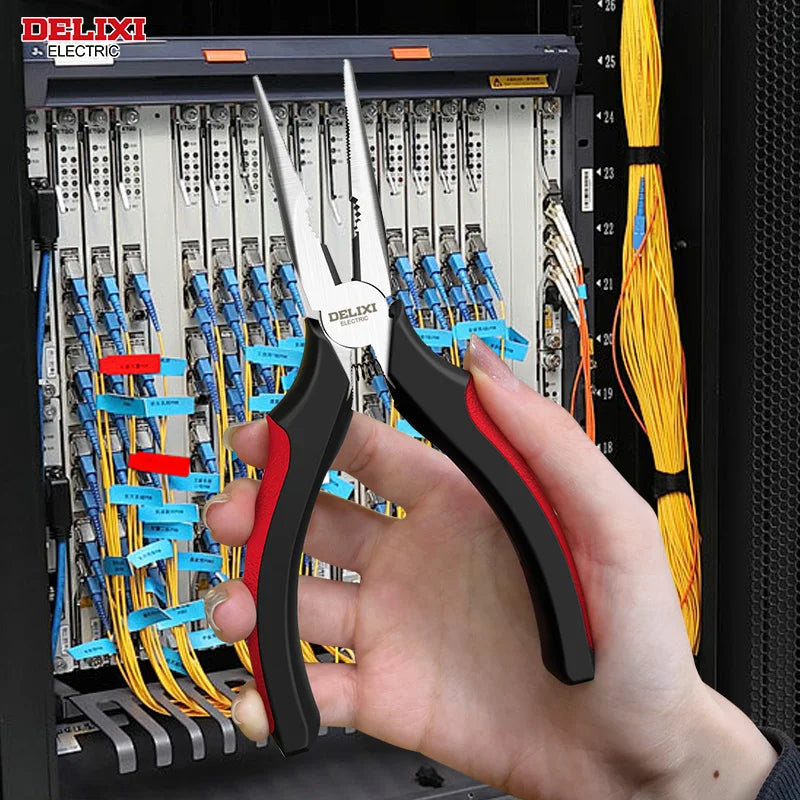 DELIXI ELECTRIC Wire Pliers,Sharp Large Opening Diagonal Pliers Needle Nose Pliers,for Cutting,Twisting and Clamping MetalWires