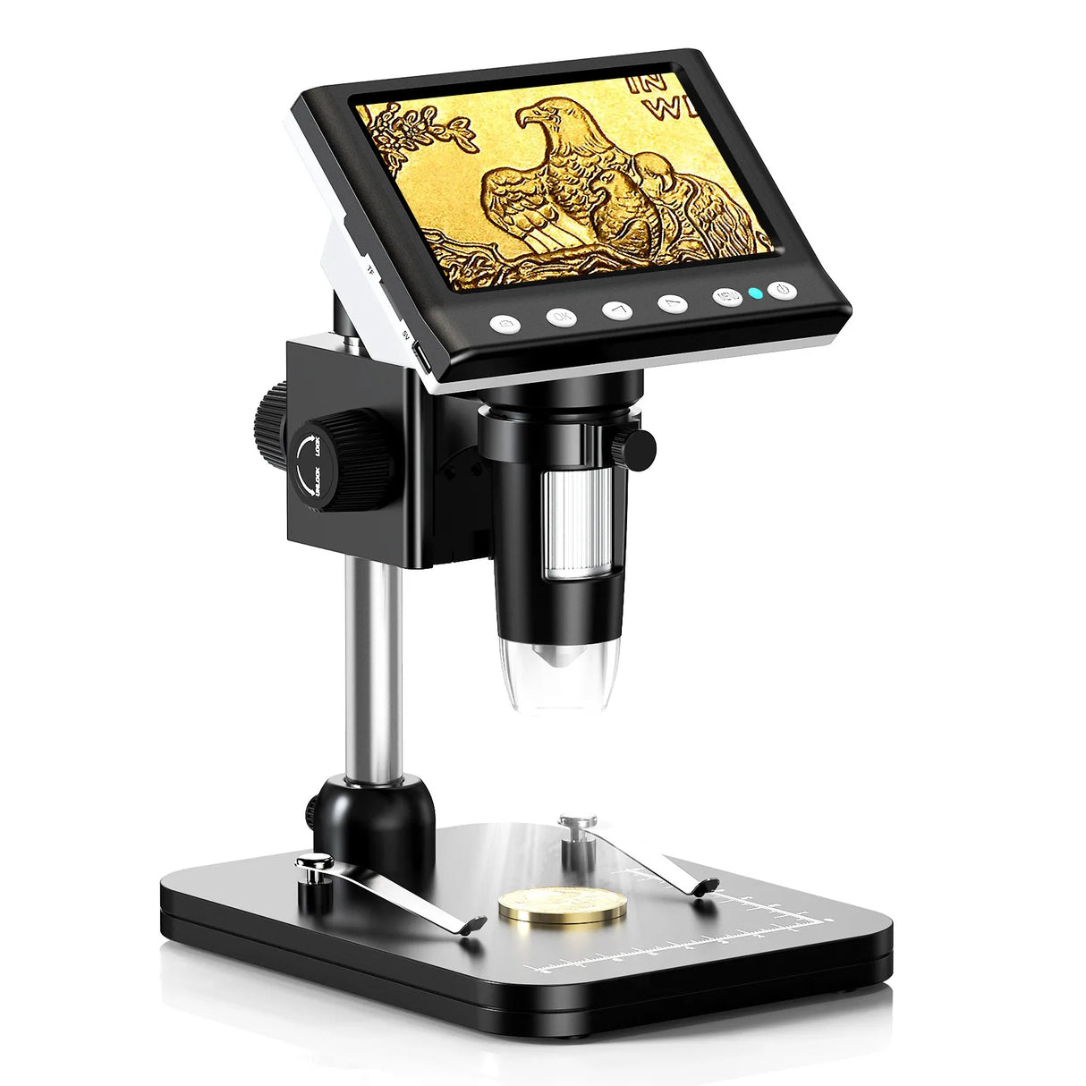 RIEVBCAU DM7 4.3'' Digital Microscope 1000X Coin Microscope 1080P Video Microscope for Adult Soldering With 8 LEDs Dropshipping