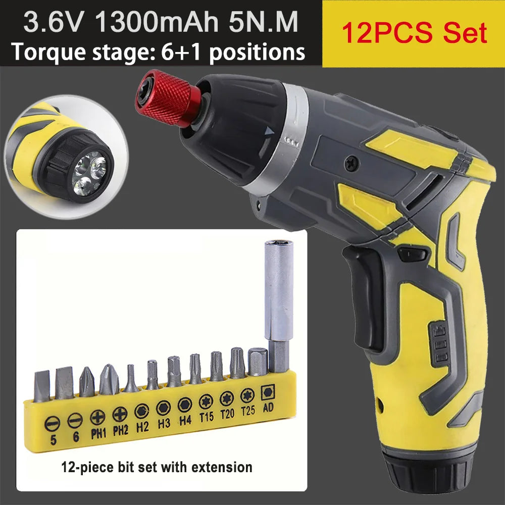 Small And Powerful Battery Screwdriver Rechargeable 4.2V 6Nm 1300mAh 250rpm Screwdrivers Electric Screw Driver Screwdriver Set