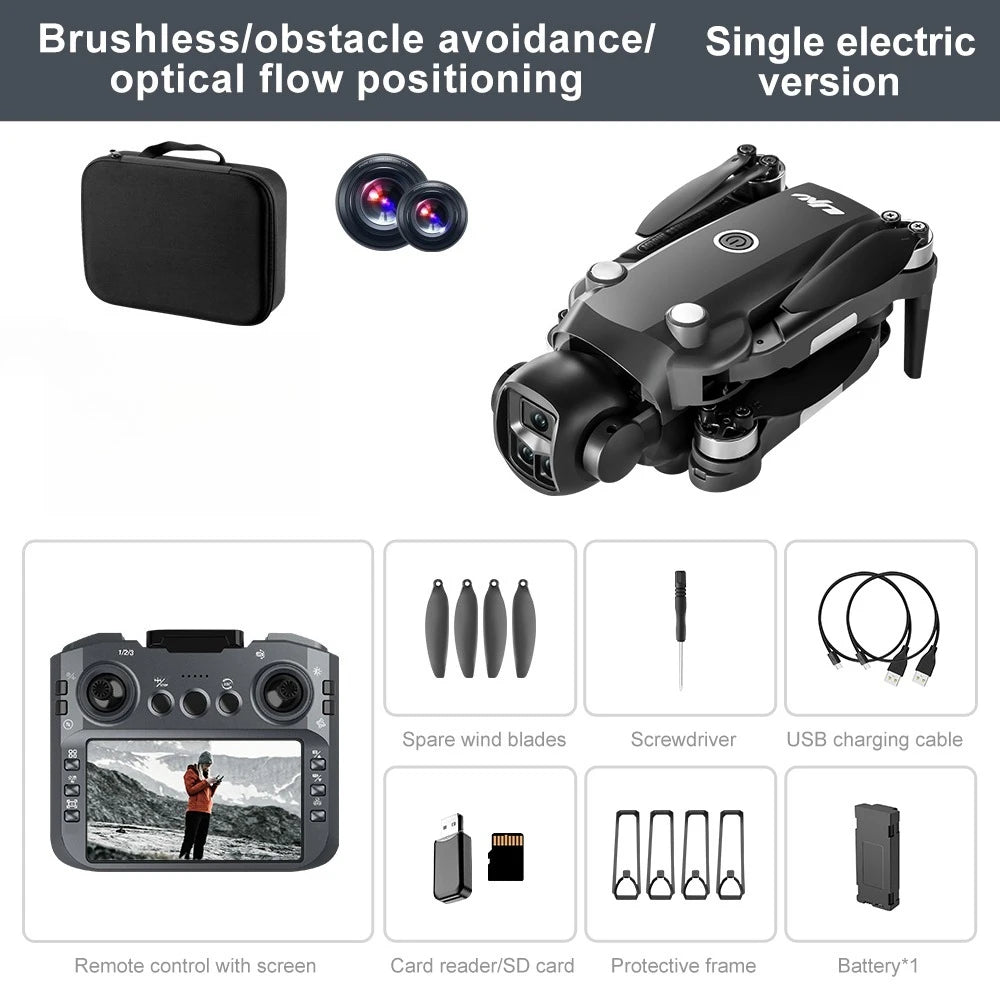Lenovo V156 MAX 8K Drone with Screen Remote Control Brushless ESC 4K HD Dual Camera GPS drone Quadcopter Avoidance Gift