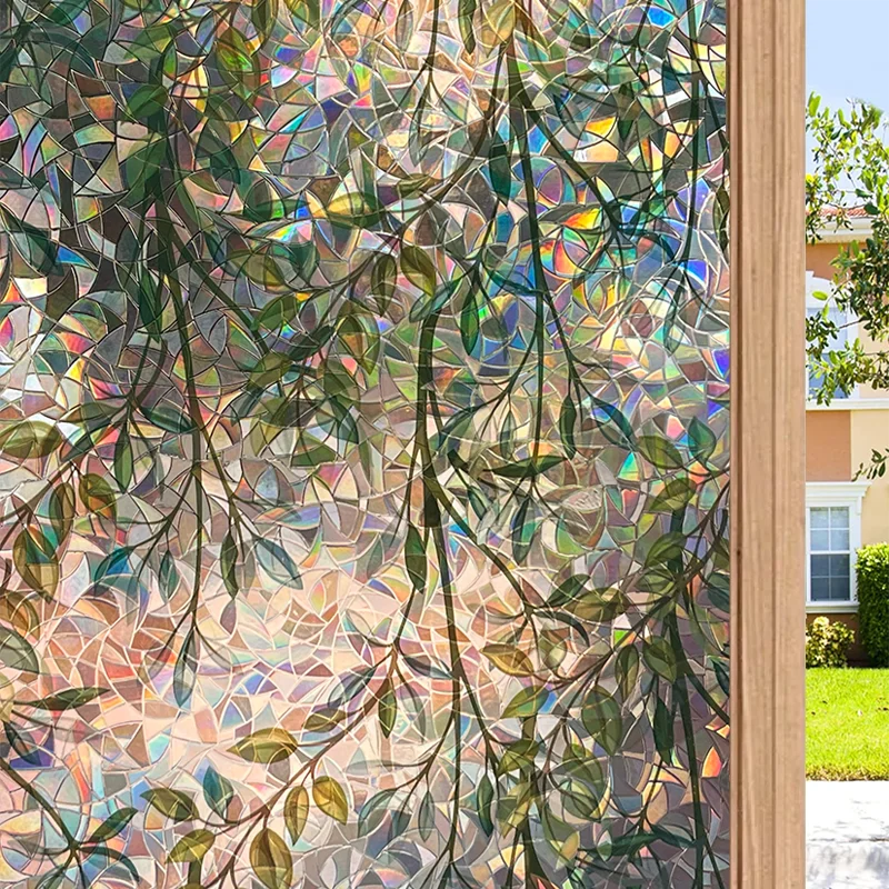 Window Privacy Film Window Film 3D No Glue Glass Sticker for Glass Door Home and Office Heat Control Anti UV