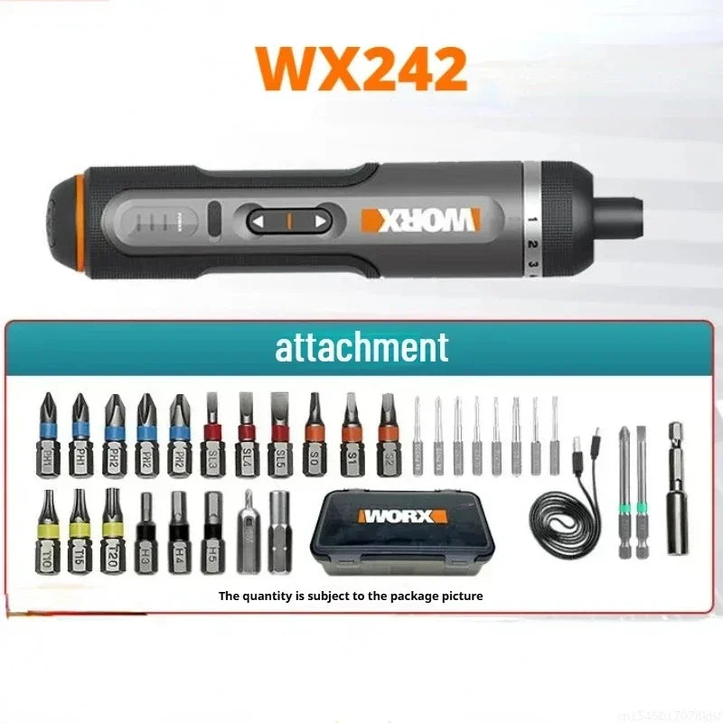 Worx 4V Electrical Screwdrivers Set WX242 Portable Smart Cordless Power Screw Driver Mini Electric Drill Home Repair Power Tool