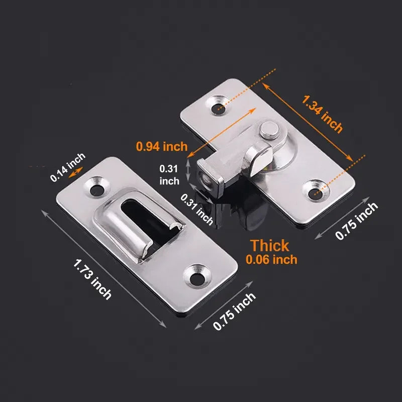 Durable 304 Stainless Steel Door Lock Latch - High-Security Home Protection - Rust-Resistant, Easy Install - For Long-Lasting