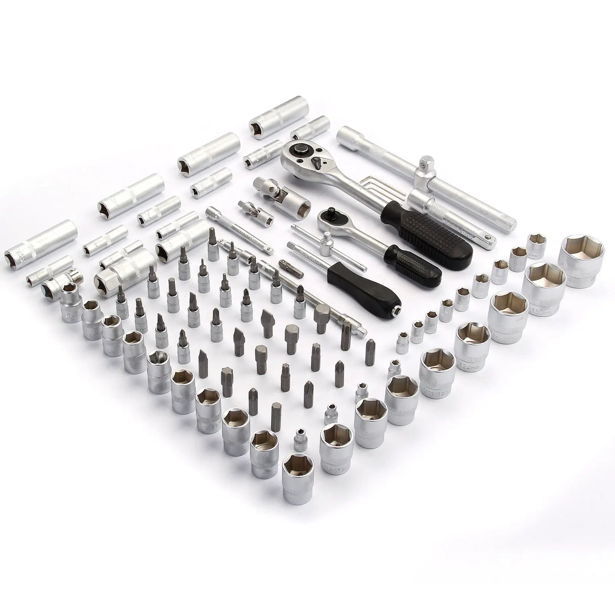 Professional 94Pcs 1/2" & 1/4" Drive Socket Set Screwdriver Bits Ratchet Torque Wrench For Car Repair Kit with Black