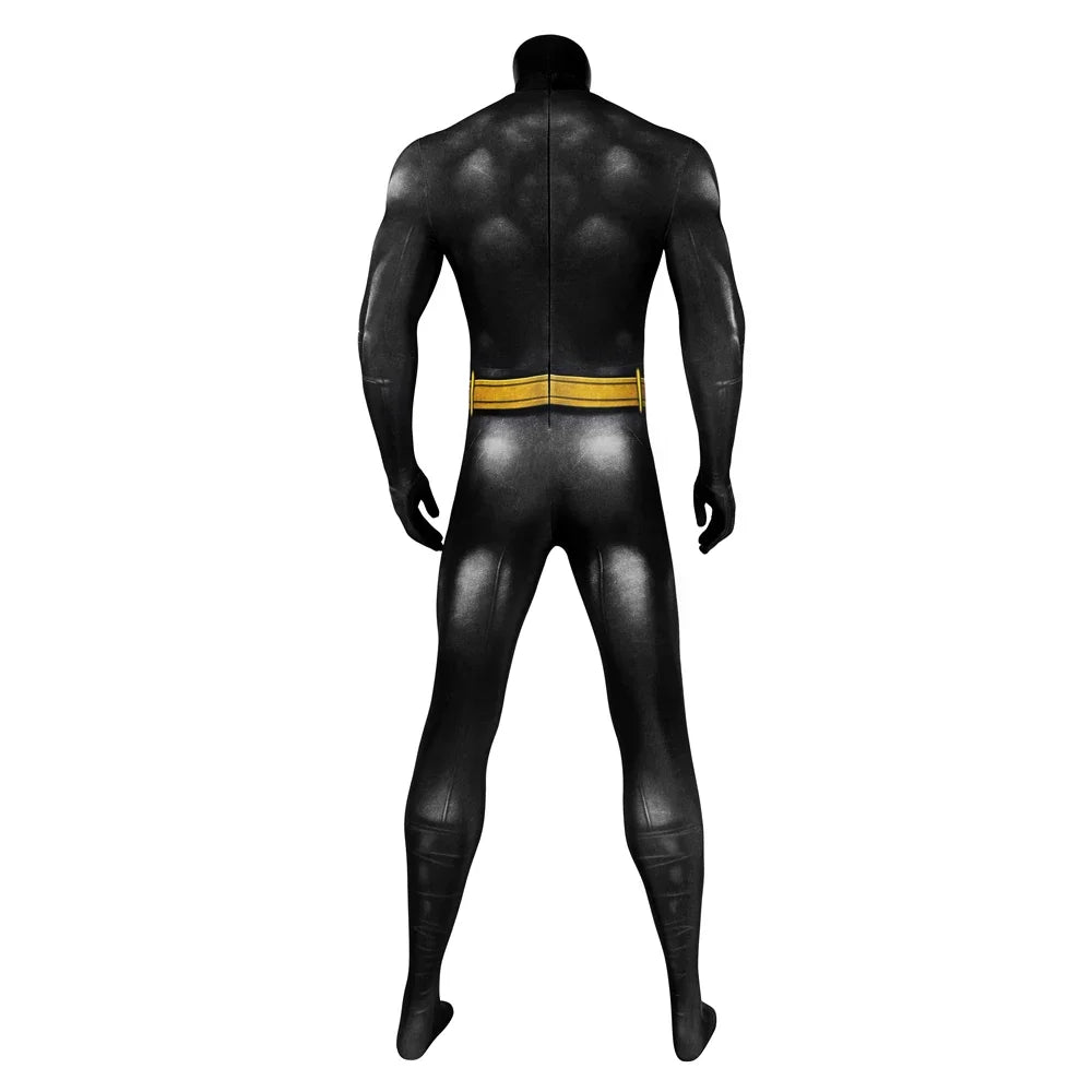 Superhero Bruce Wayne Cosplay Costume Men Bat Jumpsuit Print Halloween Carnival Fitting Suit Bodysuit Cape Party Clothes
