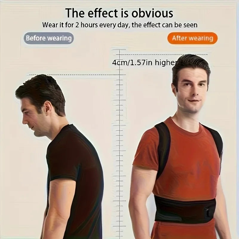 Reinforced Posture Corrector Vest, Adjustable Back Support Brace for Lumbar Spine, Shoulder Neck Stretcher Trainer for Men Women