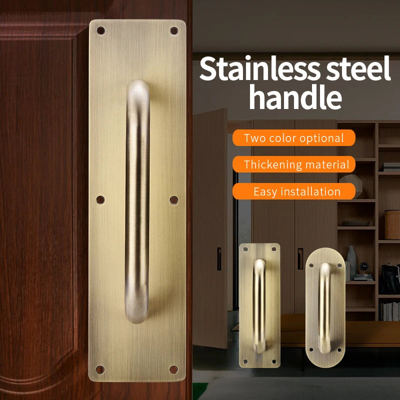 Stainless Steel Doors Handle Sliding Barn Door Handle Furniture Kitchen Cabinet Drawer Handles Pull And Push Door Hardware