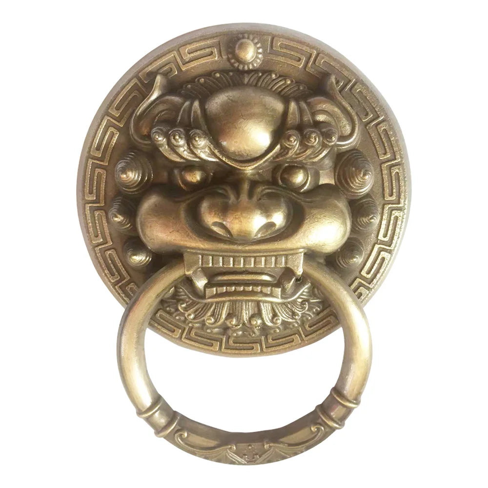 Lenth 190mm Brass Large Antique Lion Door Knocker Lionhead Doorknockers Lions Home Decor With Screw