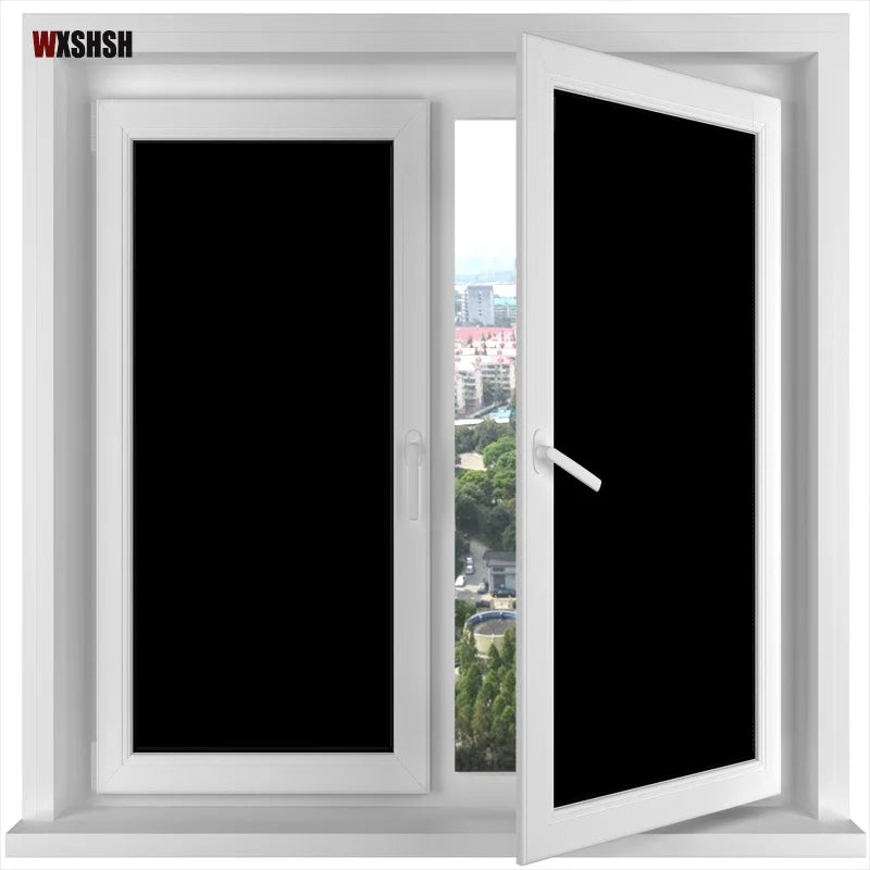 Non-transparent Anti-UV Static Cling Black Color Window Film Frosted Privacy No Glue DIY Decorative Film Raamfolie Drop-Shipping