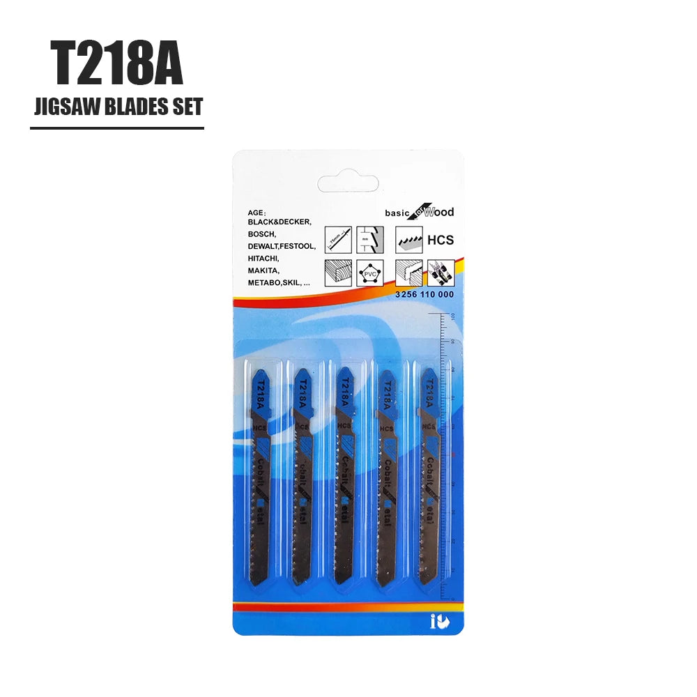 35Pcs Jigsaw Blades Set T-Shaft HCS Assorted Jig Saw Blades for Wood Plastic and Metal Cutting Blades forBlack & Decker Metabo