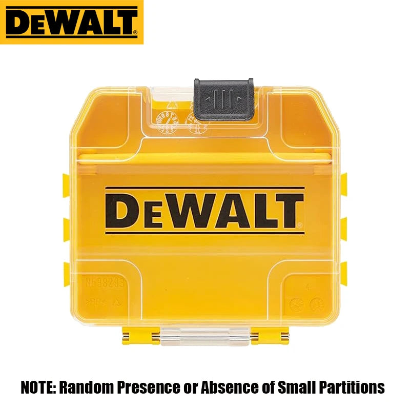 DEWALT Original Drill Bits Mini Containment Box Yellow Shell Sliding Switch Small Tough Case 74*67*17MM 1PCS