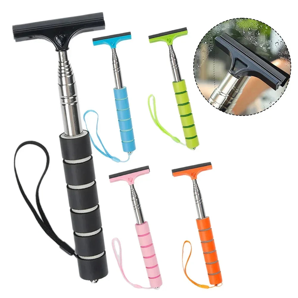 Portable Rainy Glass Window Cleaning Tool Wiper Telescopic Handle Car Side Mirror Squeegee Telescopic Rearview Mirror Squeegee