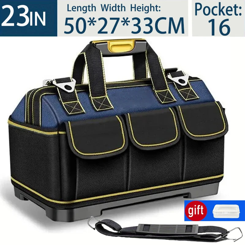 Multifunctional 23inch Tool Bag Thickened Large Capacity Waterproofed Wear-Resistant Toolkit MultiPocket Electrician Storage Bag
