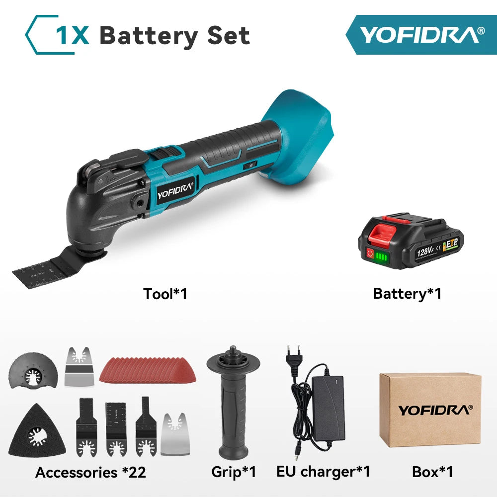 YOFIDRA Electric Saw Oscillating Multi Function Tool Cordless Trimmer Shovel Woodworking Cutting Machine For Makita Battery Pin