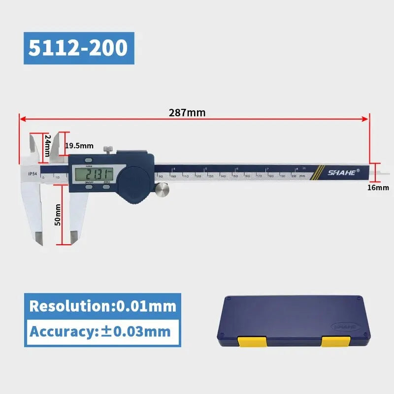 SHAHE Hardened Stainless Steel Digital Caliper Electronic Vernier Caliper Micrometer Measuring Tools