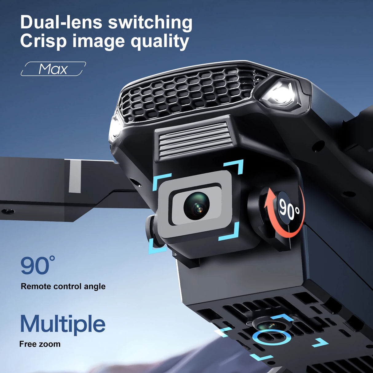 2026 E88 LED Mini Foldable Drones HD Dual Camera GPS Obstacle Avoidance Brushless Motor RC Quadcopter Toys Gifts