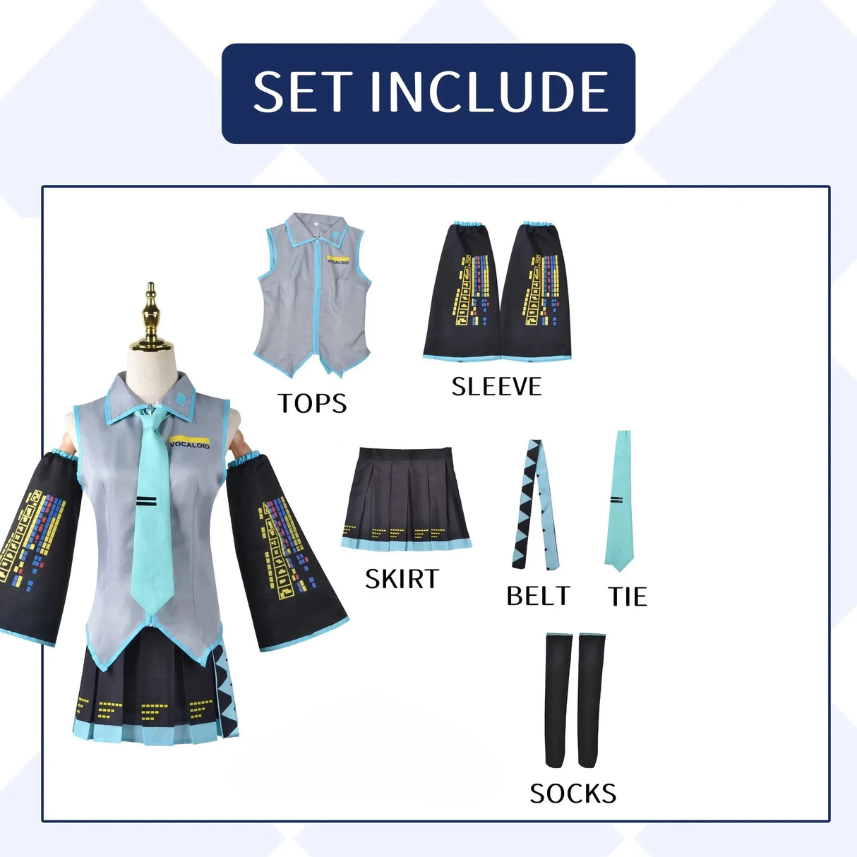 Mikuu Cosplay Costume Carnival Uniform Wig Anime Halloween Costumes Women