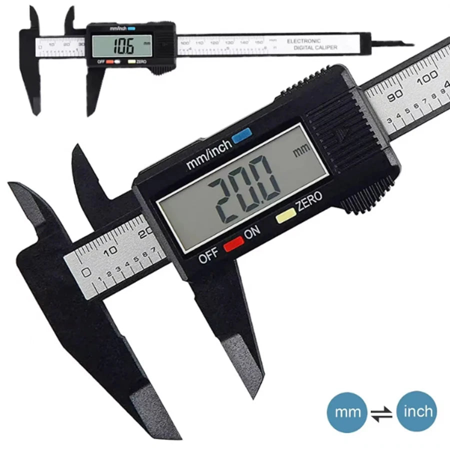 150mm 100mm Electronic Digital Caliper Carbon Fiber Dial Vernier Caliper Gauge Micrometer Measuring Tool Digital Ruler