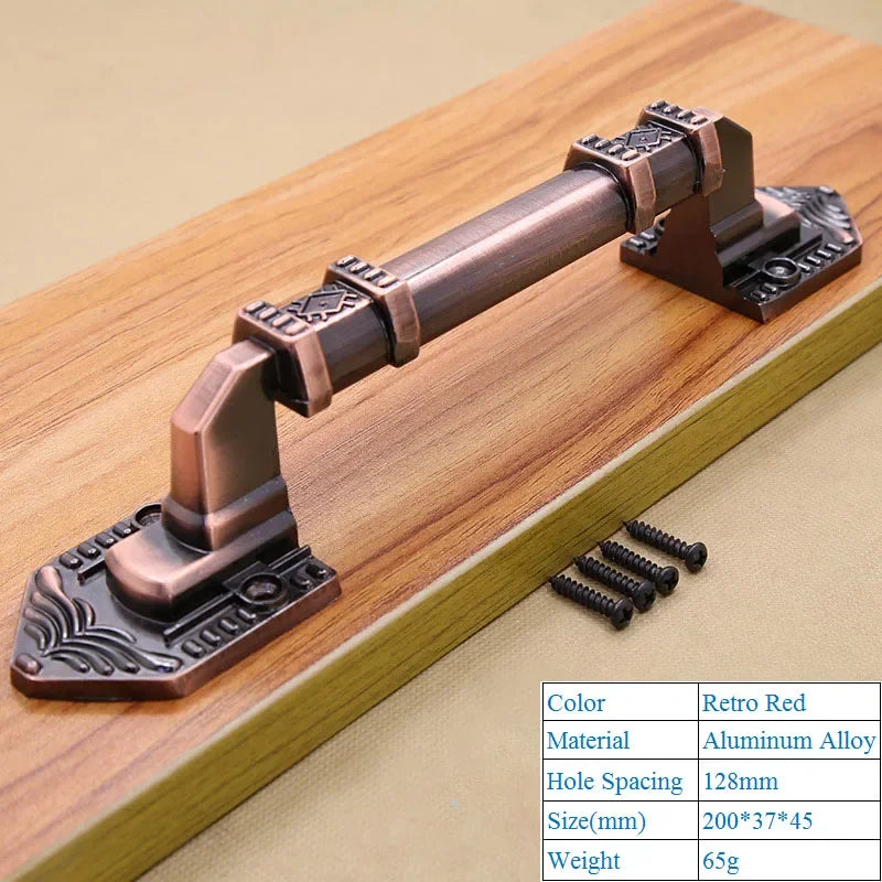 High Quality Decorative Furniture Wood Barn Door Handle Antique Imitate Copper Aluminum Alloy European Drawer Flush Handles