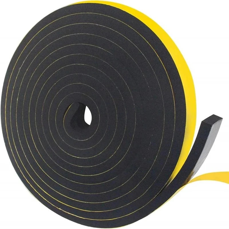 Rubber Self Adhesive Sponge Seal Strip Single Sided Adhesive EVA Black Foam Anti-collision Seal Gasket Width10-30mm Thick 2-20mm