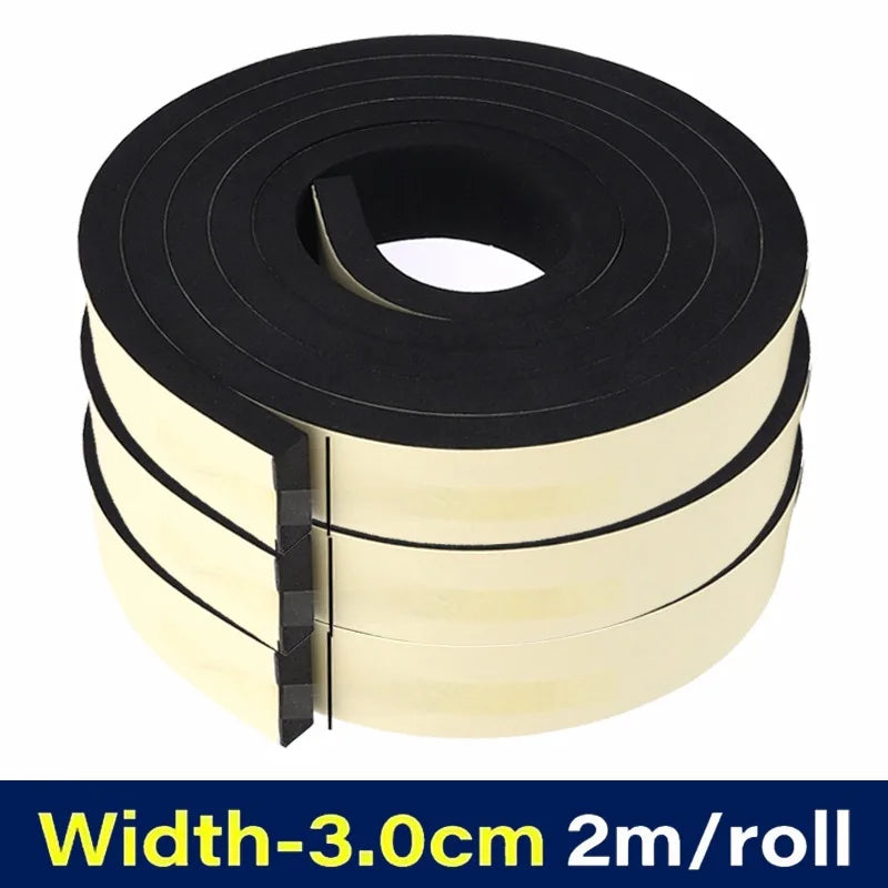 20/2M Foam Door Window Sealing Strip Self-adhesive Seam Sliding Strips Dustproof Soundproof Home Insulation Anti Collision Tape
