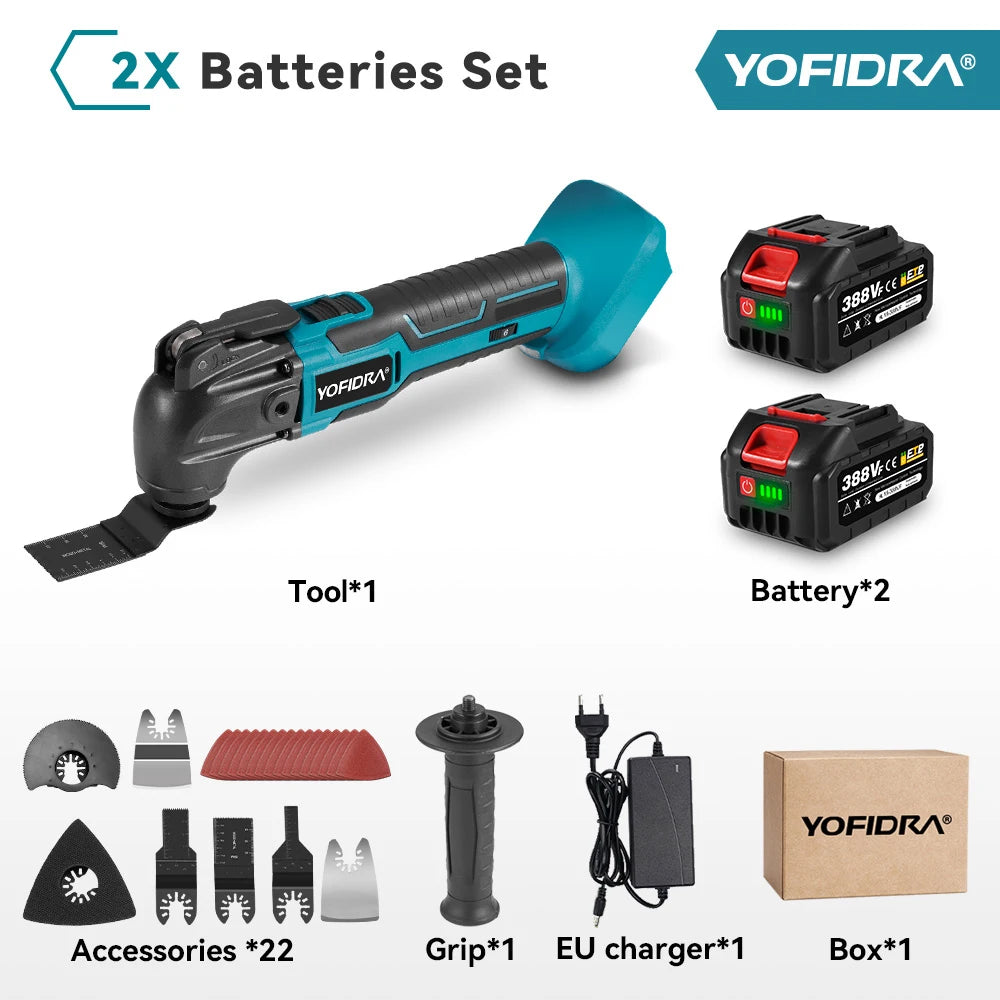 YOFIDRA Electric Saw Oscillating Multi Function Tool Cordless Trimmer Shovel Woodworking Cutting Machine For Makita Battery Pin
