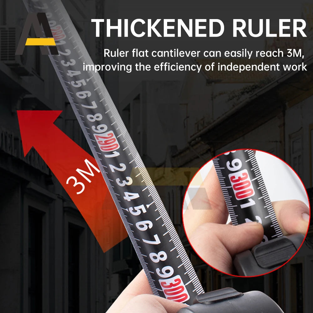 3/5M Black Steel Material Measuring Tape Multifunctional Household Measuring Tools Wear-resistant Measure Thickened Tape Measure