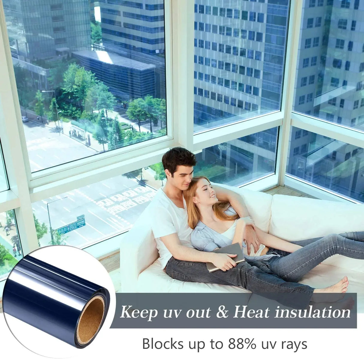 2/3/5 Meter One Way Mirror Window Film UV Blocking Glass Vinyl Heat Control Adhesive Film for Home Reflective Window Tint