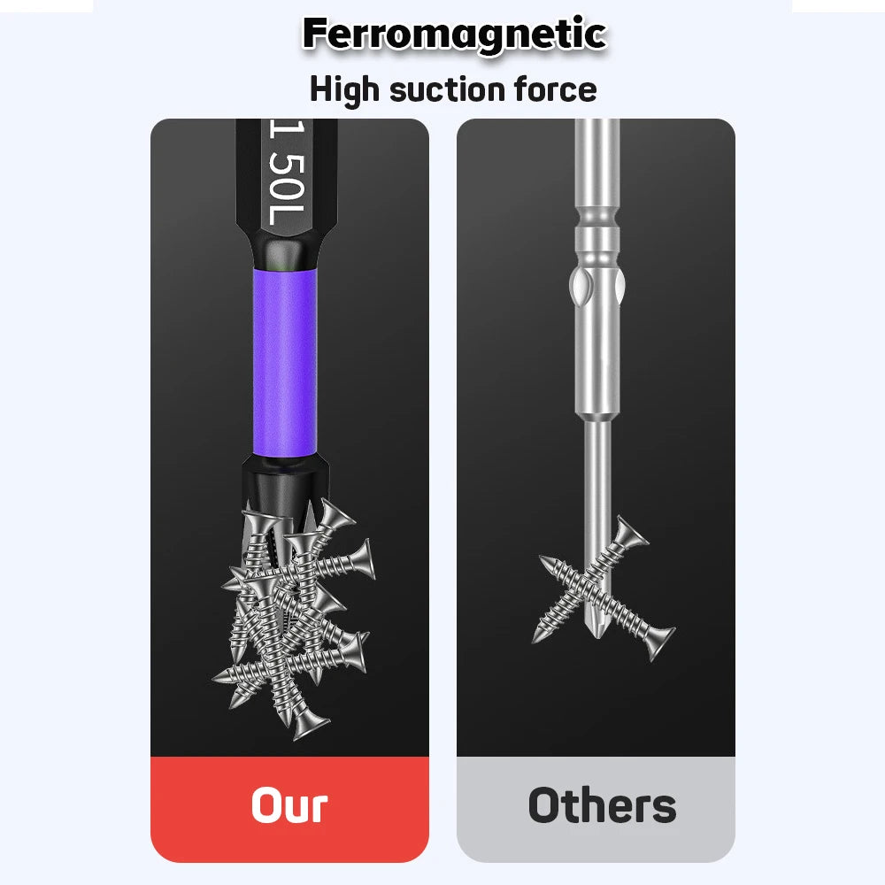 10/20PCS PH2 Impact Driver Bit Set Magnetic Cross Screwdriver Set Impact Drill Bit Screw Alloy Steel Non-slip Cross Screwdriver