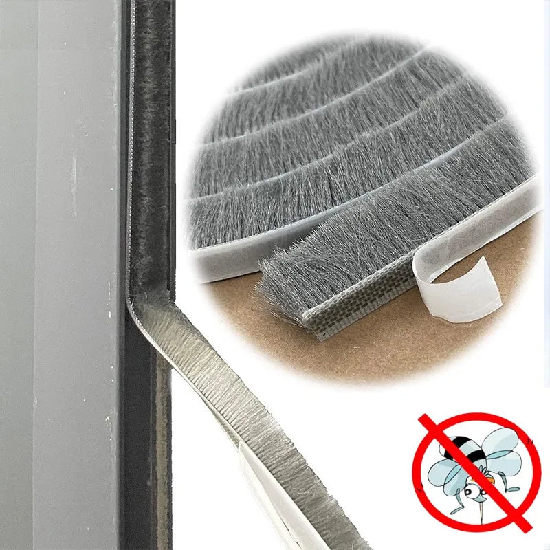 5/10M Self-adhesive Aluminum Alloy Door and Window Sound Insulation Wind Protection Collision Prevention Dust Sealing Strip
