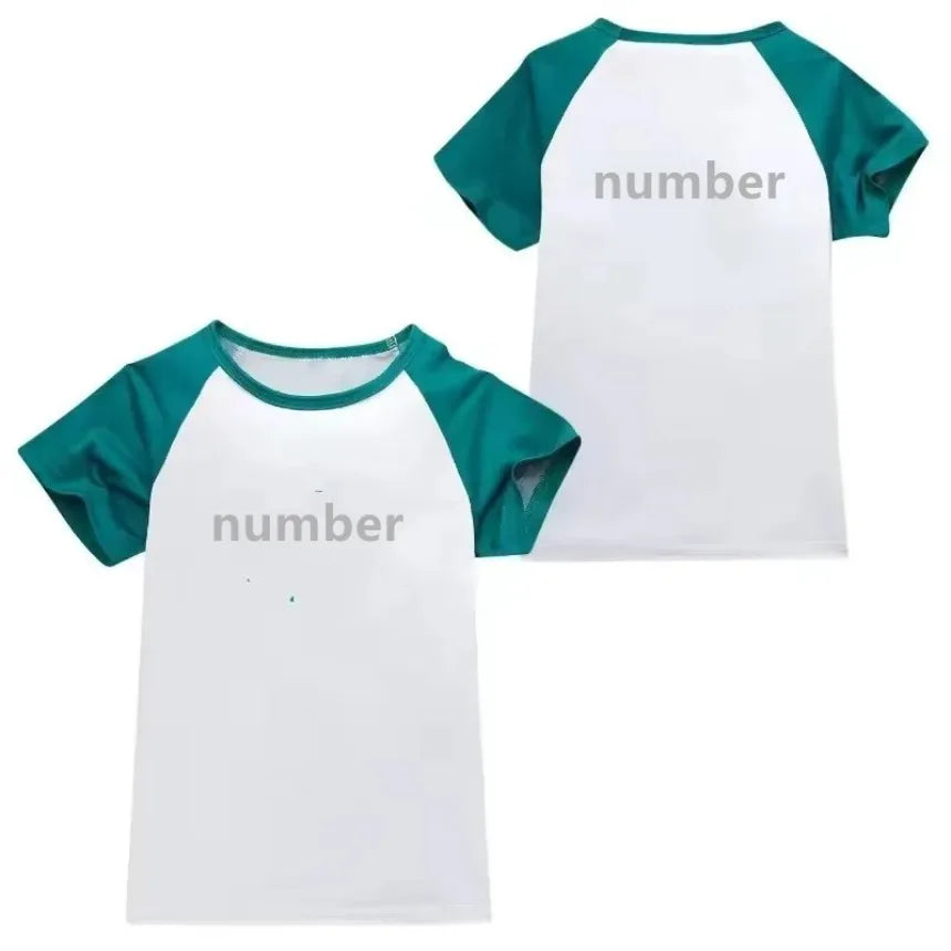Kids Calamari Games Cosplay Costume Korea Boys Girls Green Sports Sweatshirt 456 230 for Team Halloween Carnival program Clothes