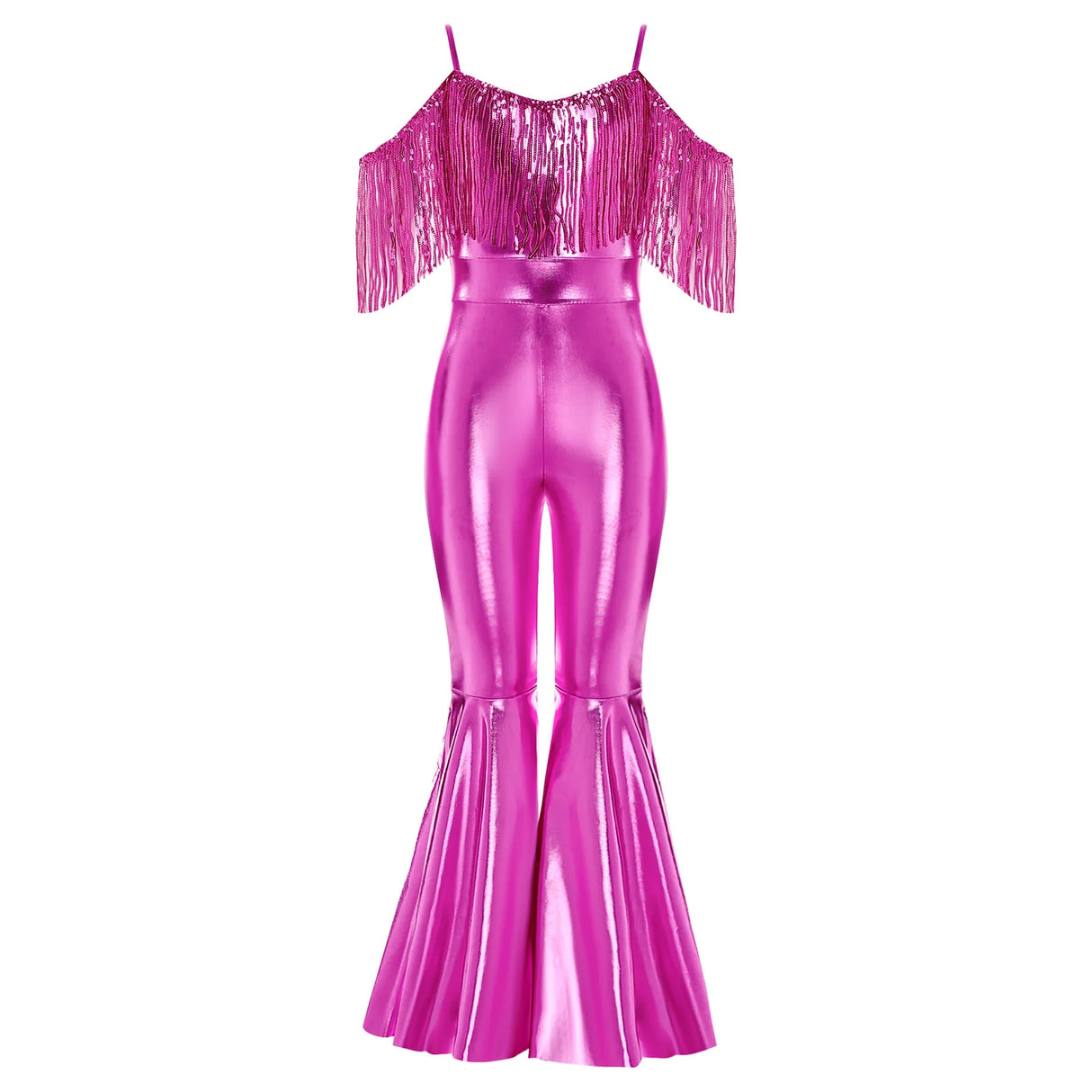 Girls Hippie Costume Cosplay Vintage 60s 70s Disco Stage Performance Dancing Jumpsuit Carnival Shiny Singer Hippies Costumes