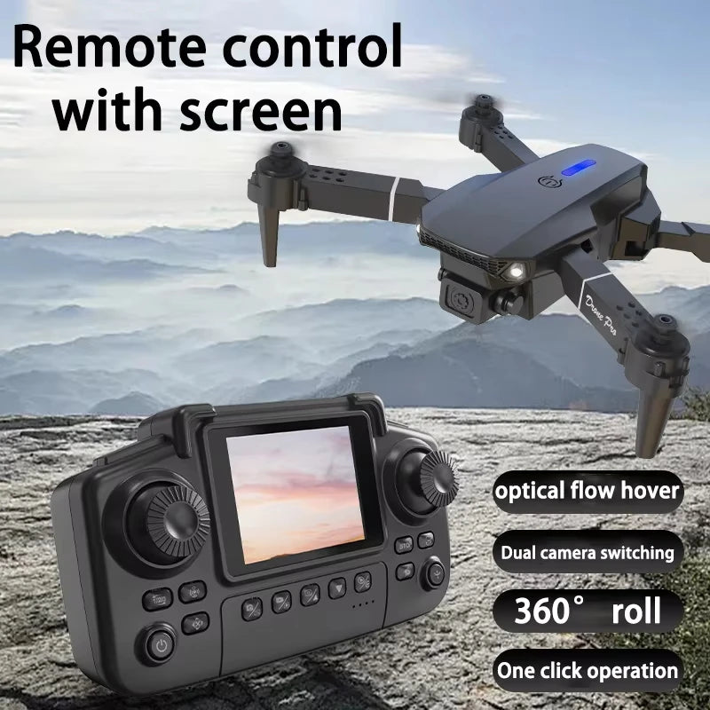2026 New E88PRO Drone 8K 5G HD Dual Camera Aerial Photography Remote control screen display Control Aircraft Quadcopter Toy gift