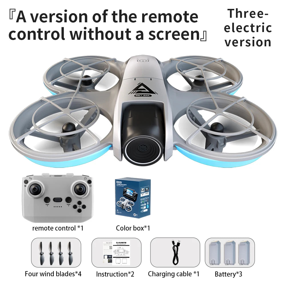 E69 Rc Drone with Screen RC 4K HD Camera WiFi Light Flow Drone Pocket Rc Mini Quadcopter