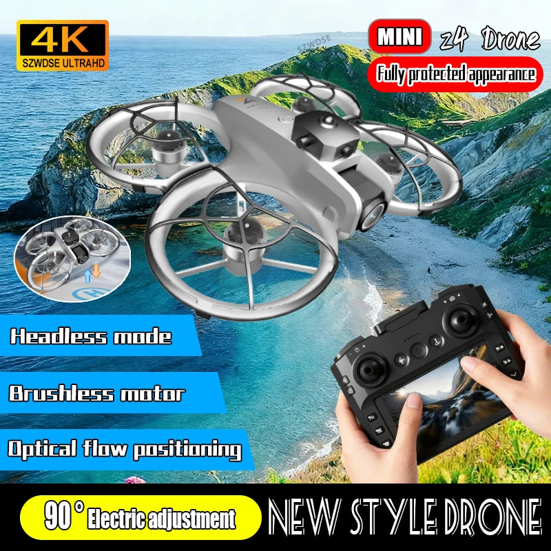 New Z4 Mini Drone 4K HD Camera Aerial Photography Brushless Motor Optical flow positioning Large screen Rc Quadcopter Toys Gift