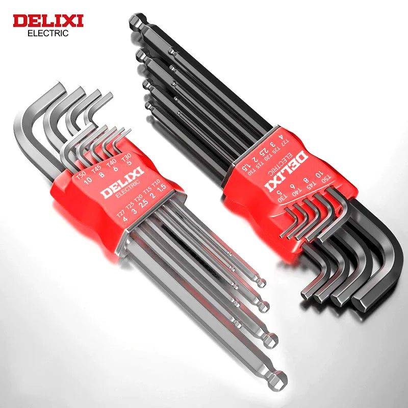 DELIXI ELECTRIC Allen Key Set,Allen Hex Wrench Screwdriver Set With Sleev Universal Torque Long Metric,for Motorcycles, Bicycles